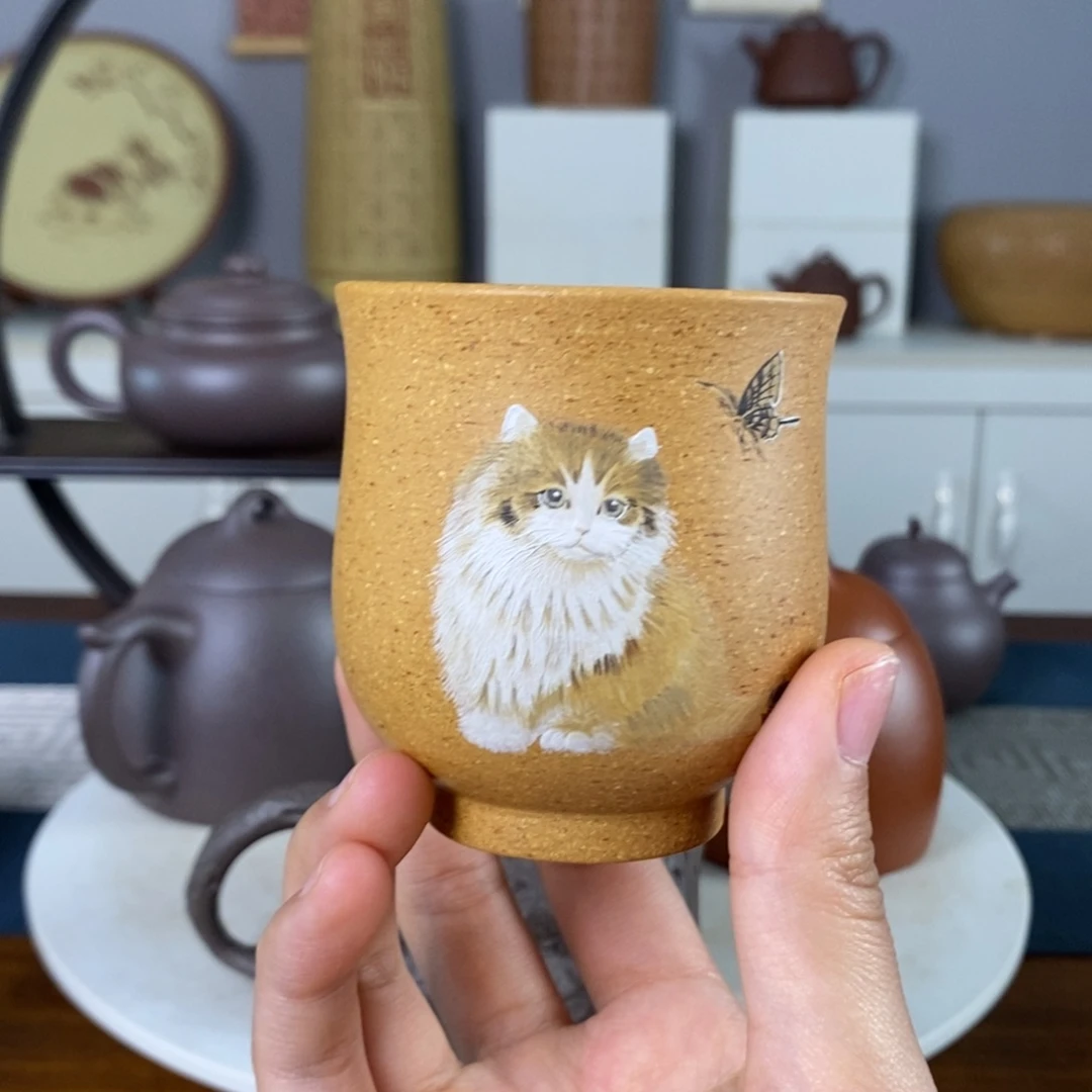 施***辉茶壶紫砂体验猫猫杯子