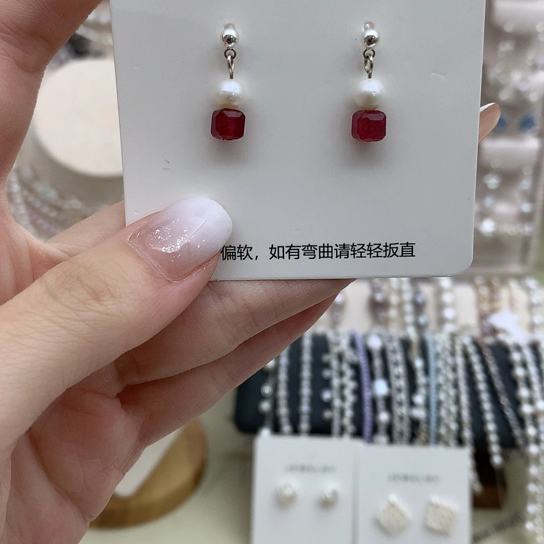 耳饰淡水珍珠银S925镶嵌