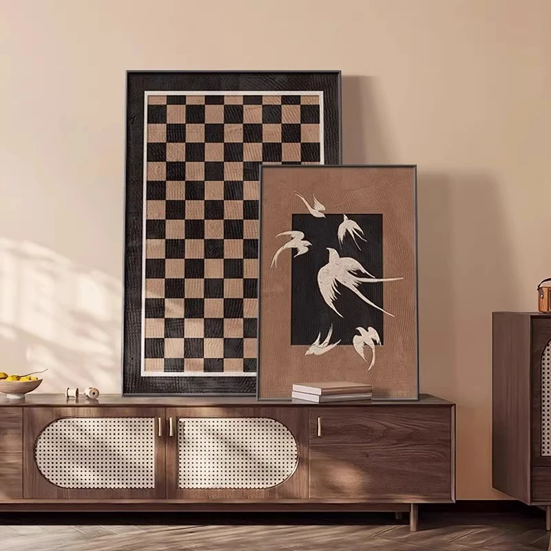 中古风装饰画客厅电视玄关卧室柜摆画复古小众艺术沙发背景墙挂画