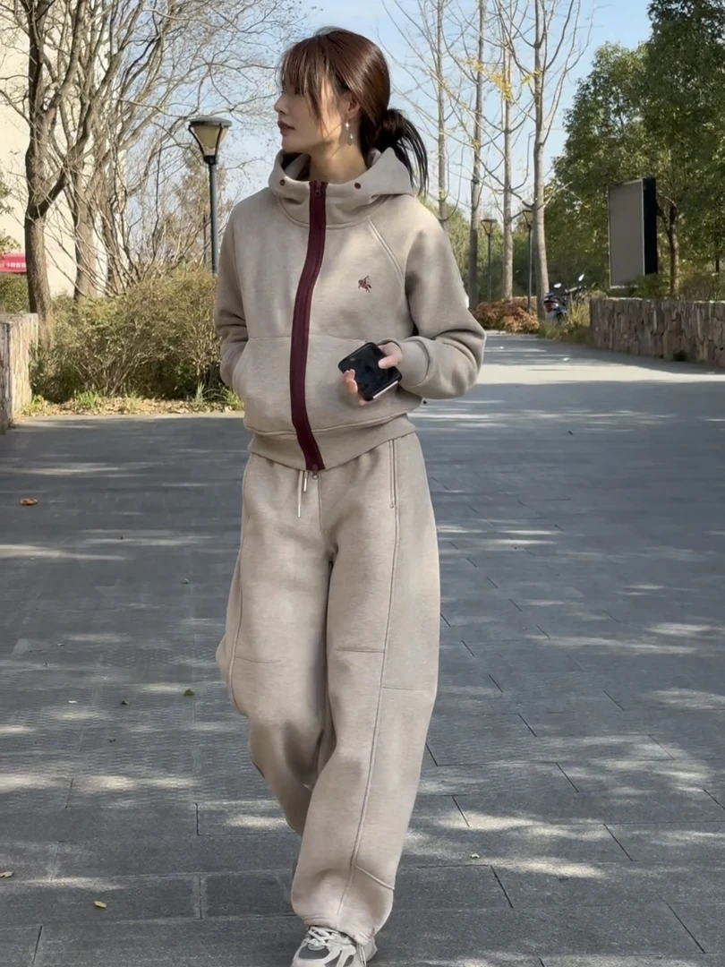 【慧慧专属】秋冬新品休闲百搭拉链连时尚套装26393