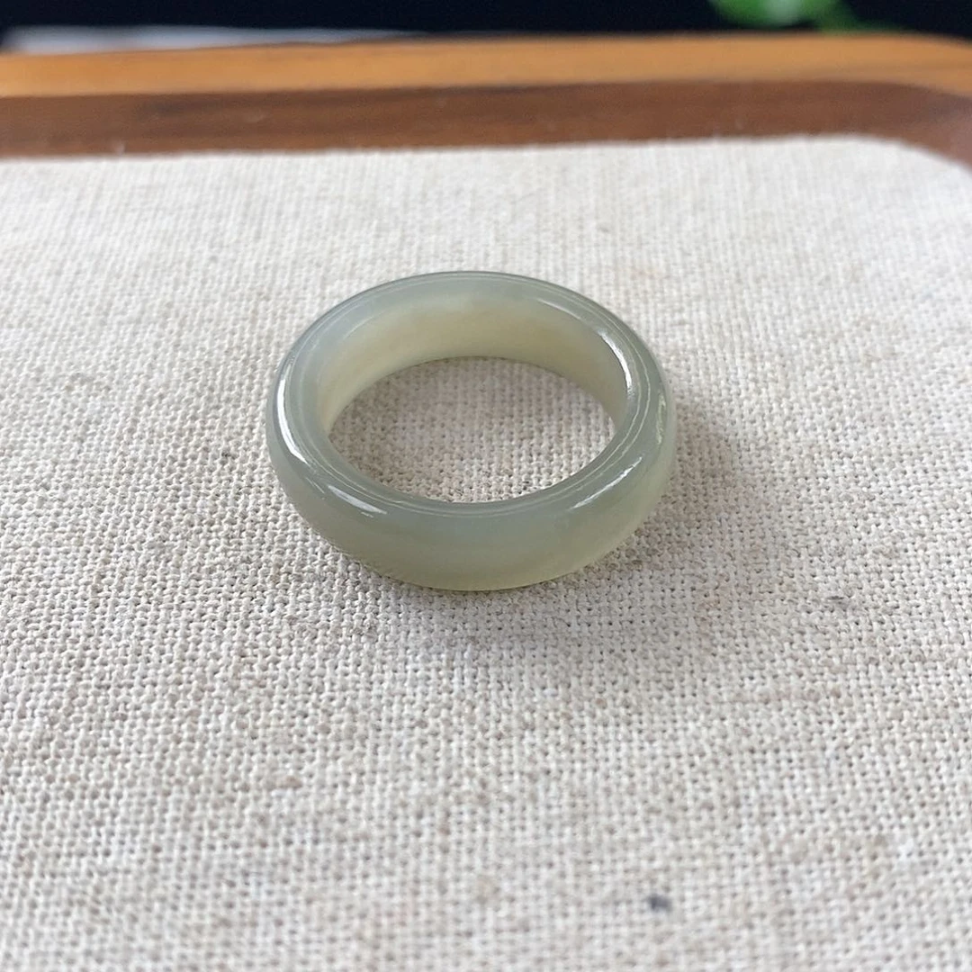 和田玉戒指未镶嵌Q87且末蓝17.9不退换