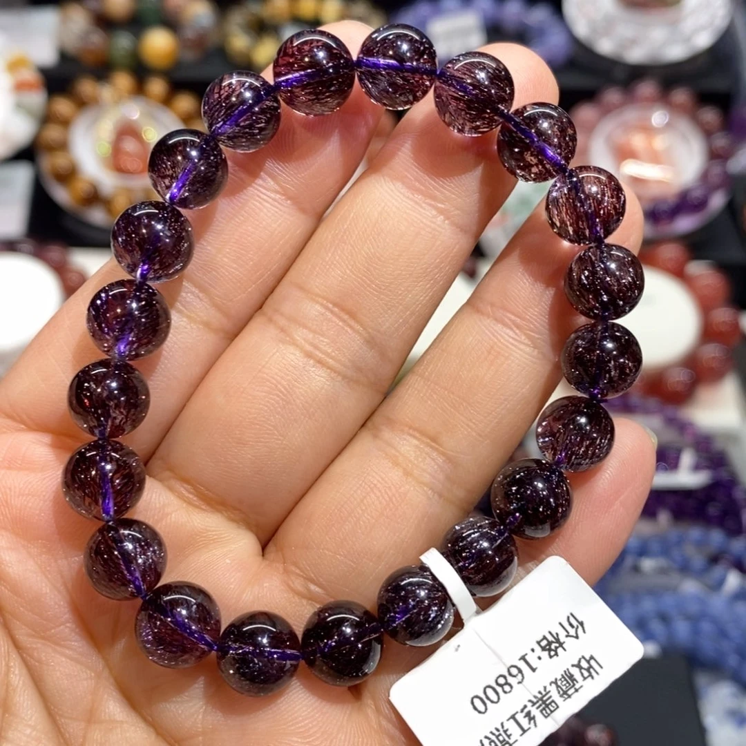 水晶手串未镶嵌紫红眼尾9