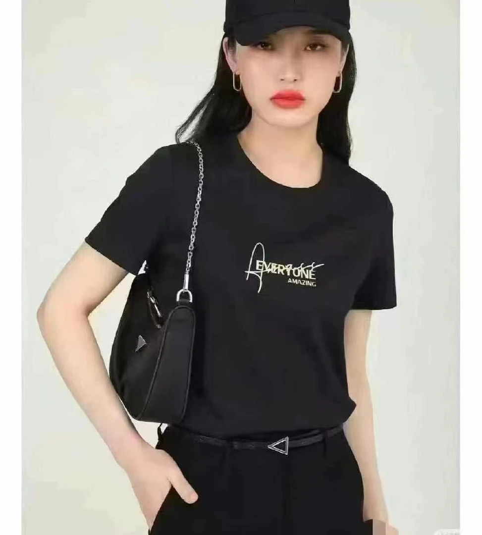 （不退换）5300825短袖T修身打底衫半袖夏季时尚宽松休闲黑色上衣