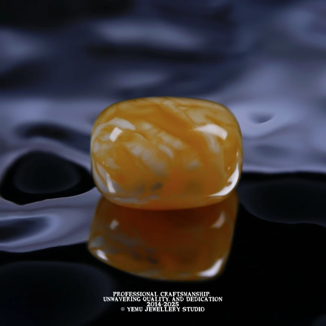 12.6mm直径16.8mm对孔 妖孽虎纹桶珠配珠 一物一拍天然俄料蜜蜡