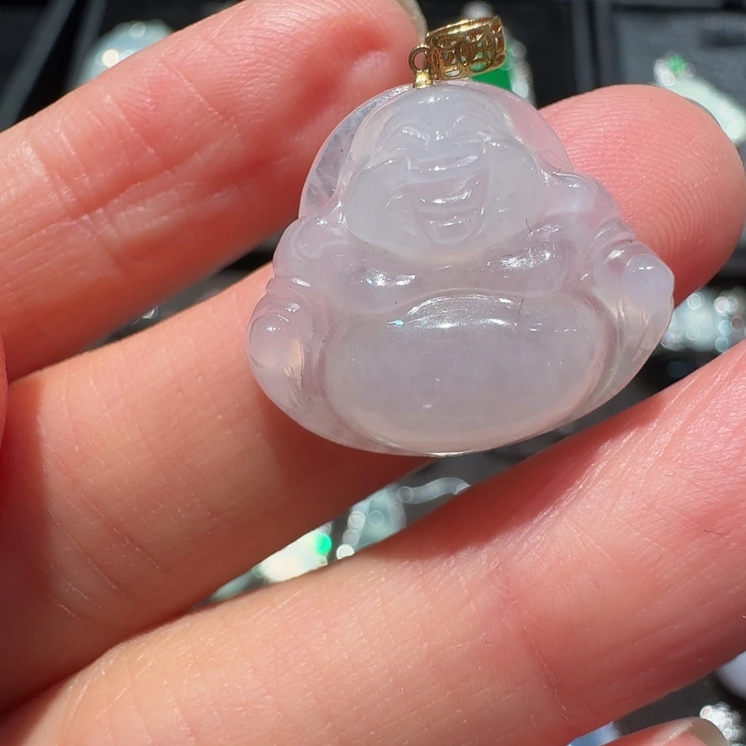 翡翠未镶嵌颈饰冰种小佛公