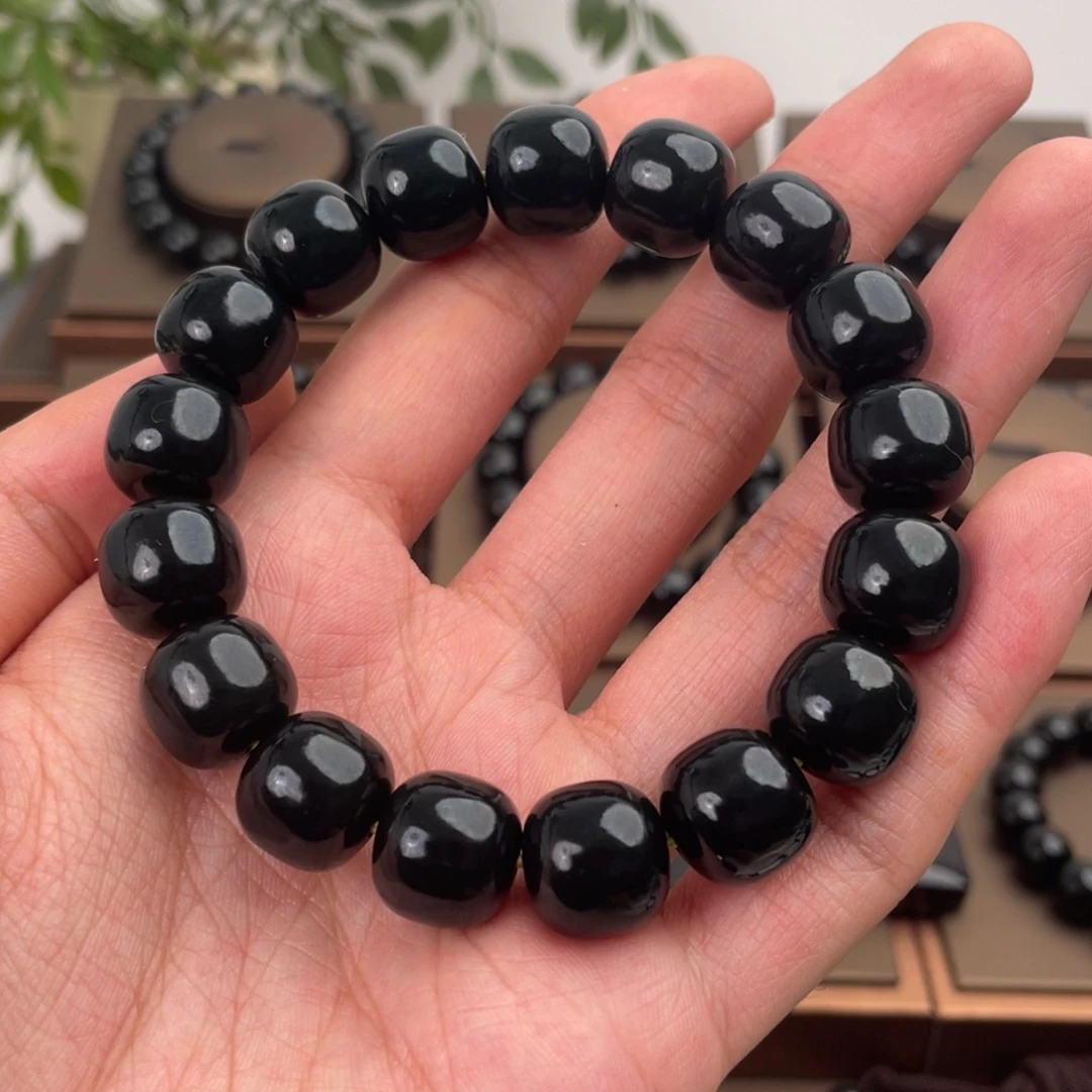 和田玉未镶嵌手链塔青卡13