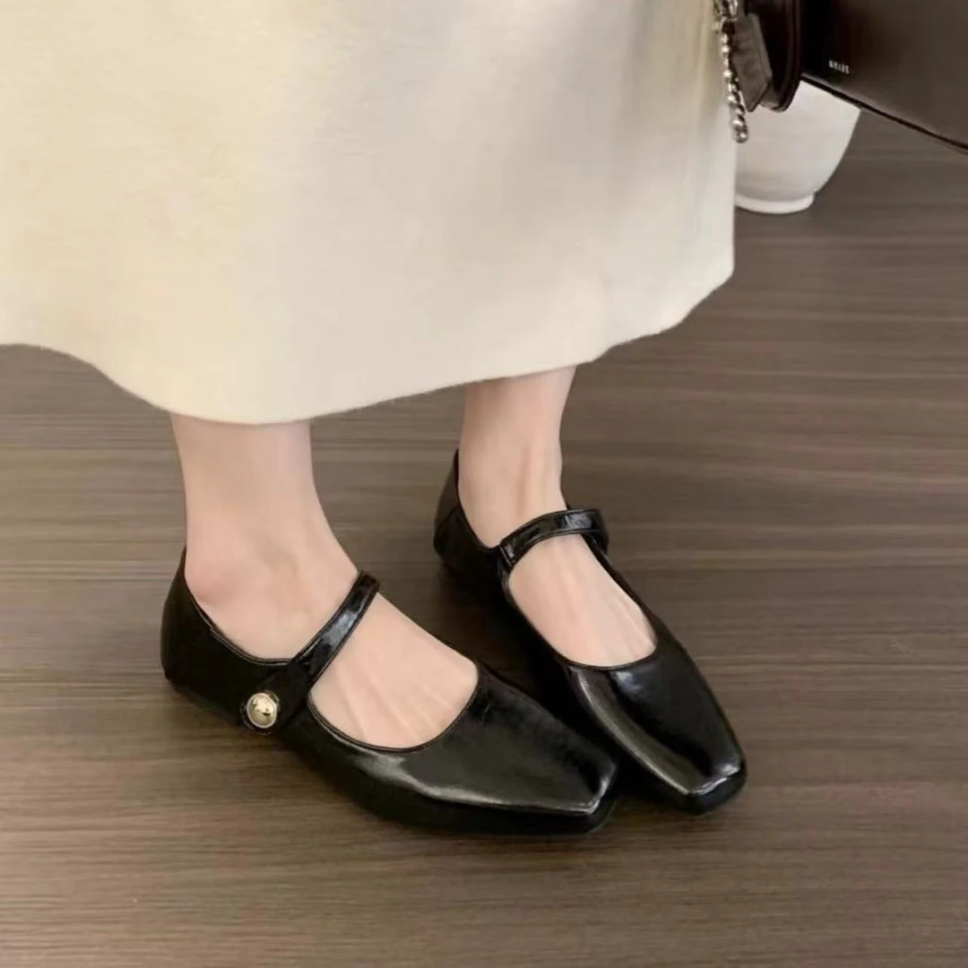 平底玛丽珍女鞋百搭复古法式浅口