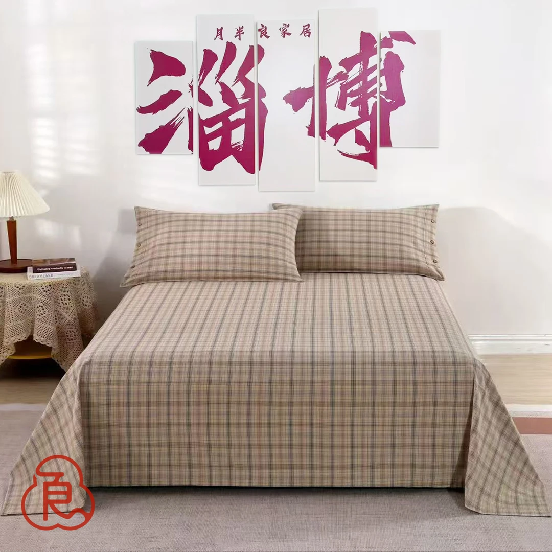 【秋香-无羽纱A类全棉】加厚粗布精梳床单吸汗透气母婴双人单人