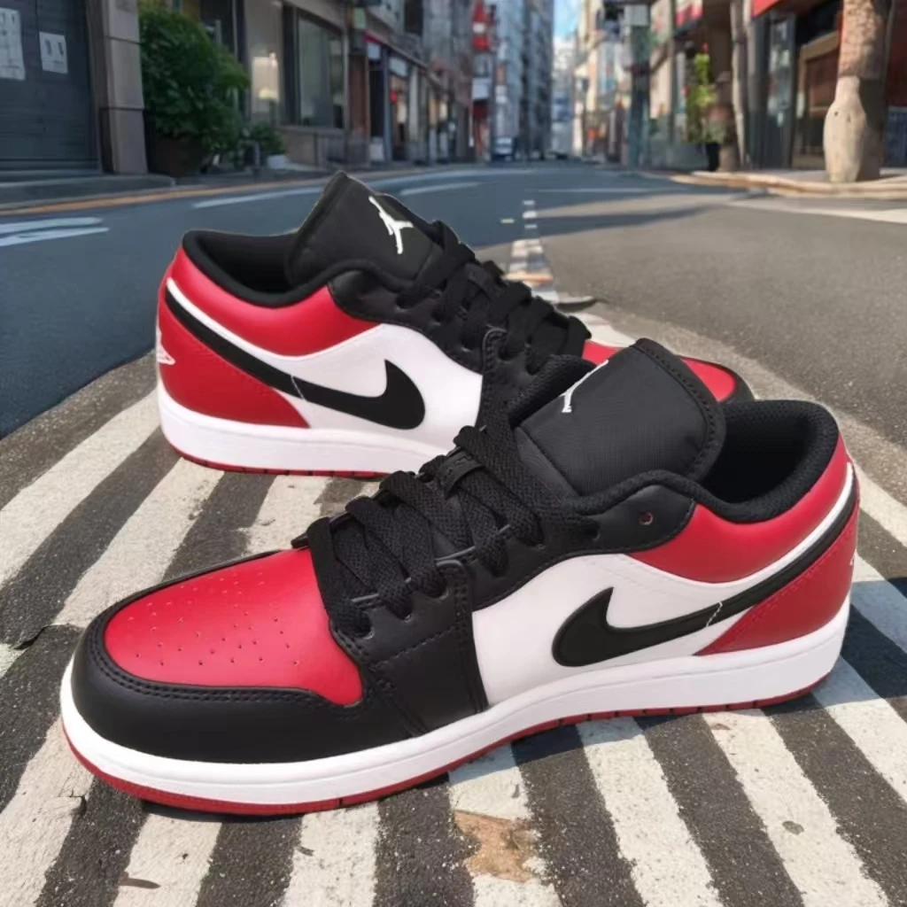 Jordan Air Jordan 1 Low 防滑减震耐磨 篮球鞋 黑红553560-612