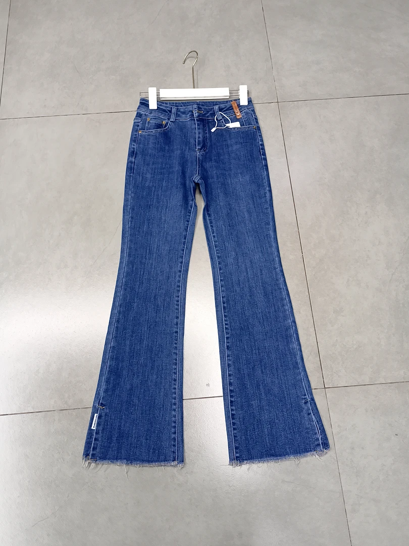 656【裤长94】毛边牛仔微喇裤女2025春夏新款时尚显瘦休闲裤