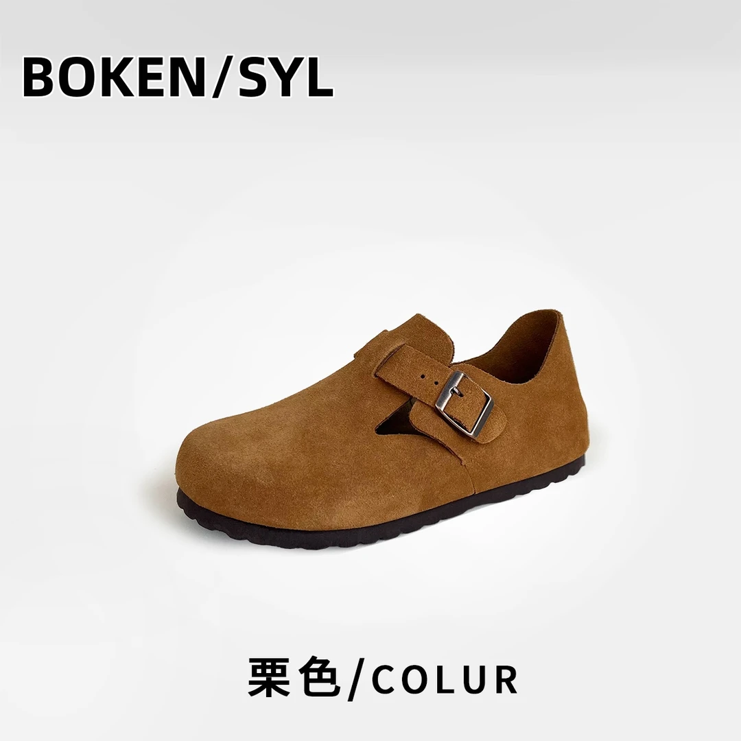 2025爆款全包牛皮博肯鞋透气百搭时尚设计增高休闲款内增高舒适