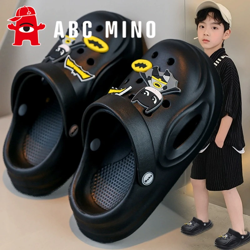 ABC MINO拖鞋男童2025夏季新款男孩洞洞鞋中大童踩屎感包头沙滩鞋