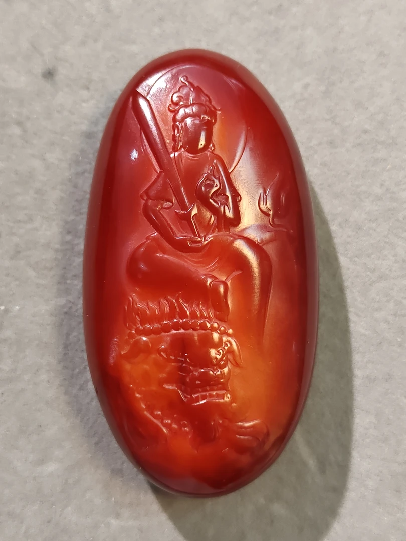 1245号-精品红皮观音手把件