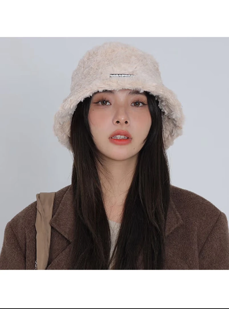 休闲百搭保暖冬季绒帽帽子秋冬渔夫帽