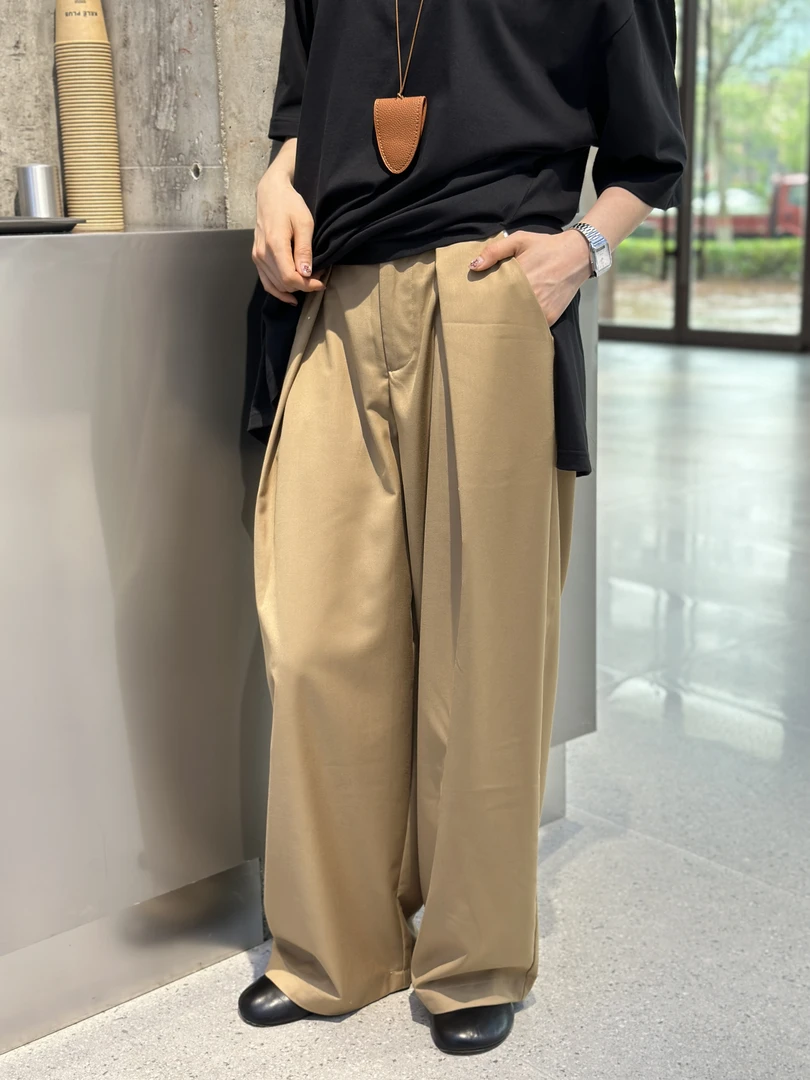 姜黄色宽松垂感西裤