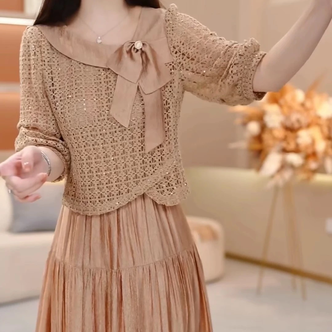 高端精致小香风时尚优雅套装2025秋新款修身显瘦背心连衣裙两件套