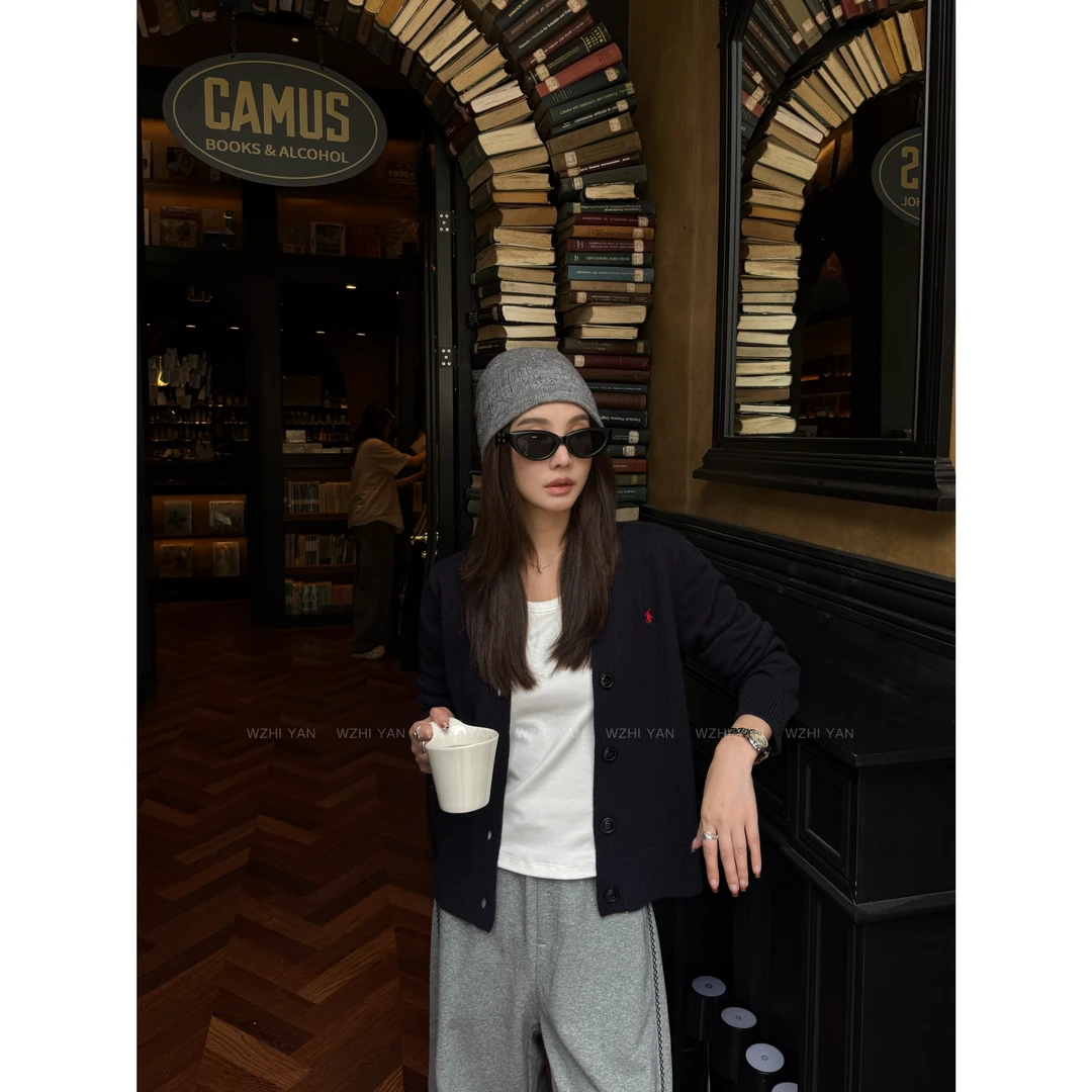 L*F家【轻裁风度】“羊毛开衫”松弛慵懒感V领软糯保暖毛衣外套22032