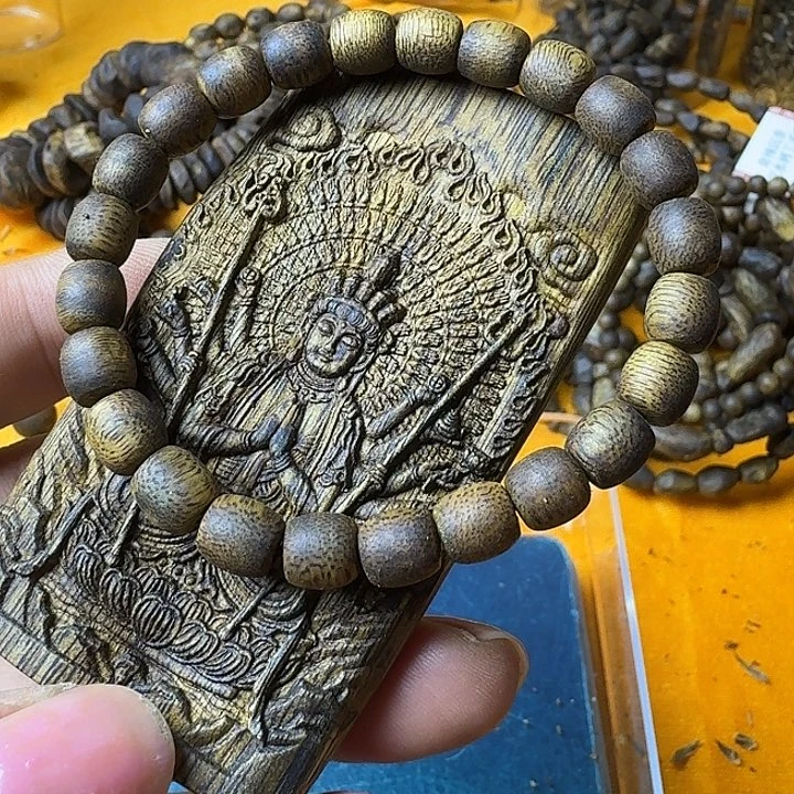 沉香沉香碎屑奇楠沉香卡7单圈桶珠4.3克加