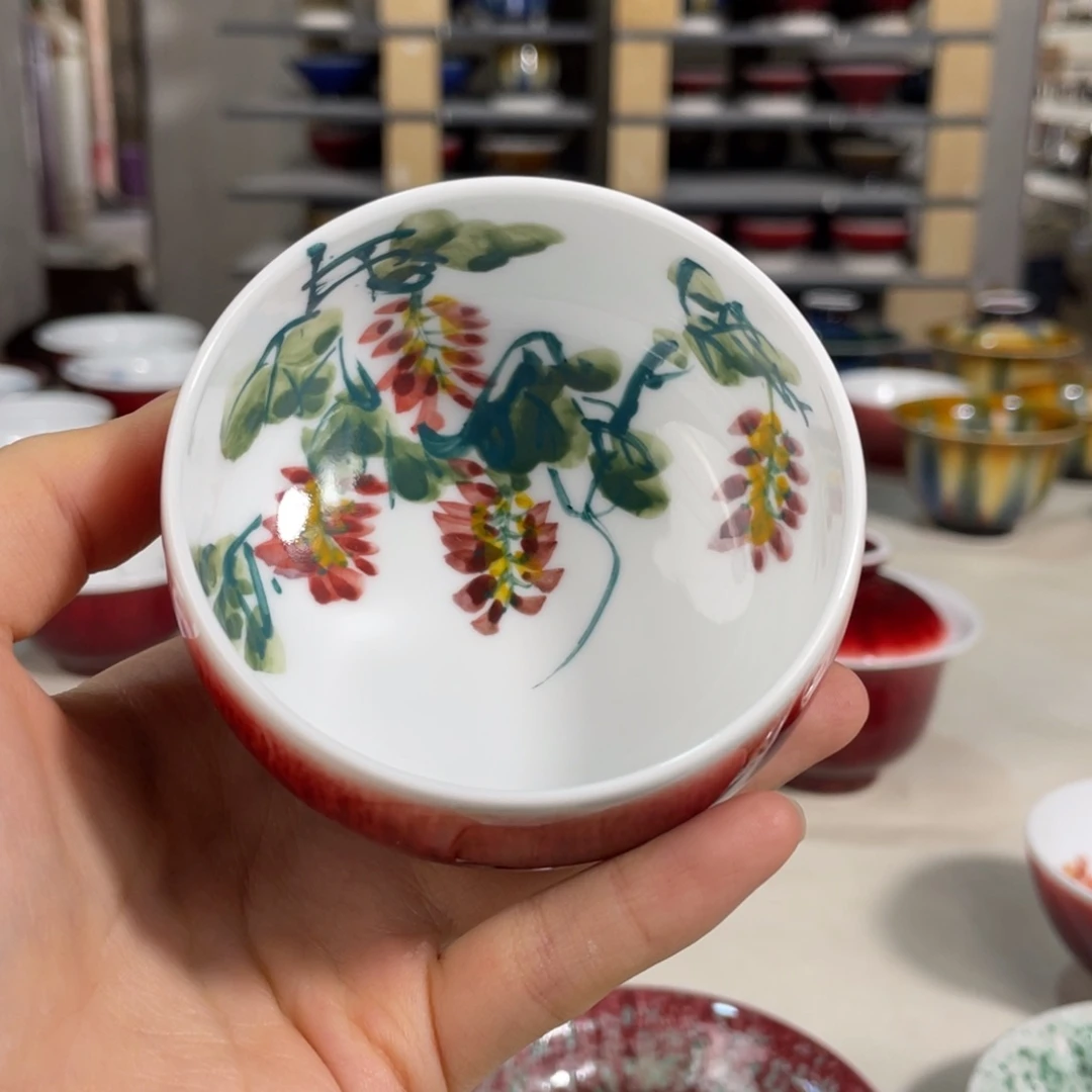 景德镇原矿陶瓷 禅定 郎红 全品