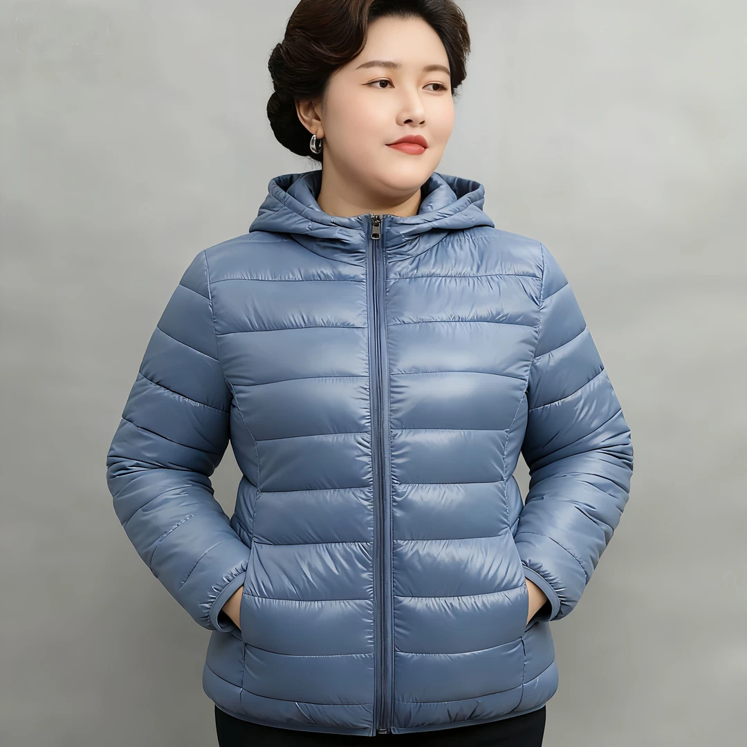 大码棉服连帽宽松休闲常规款女轻薄保暖短款薄款棉衣轻便小棉袄