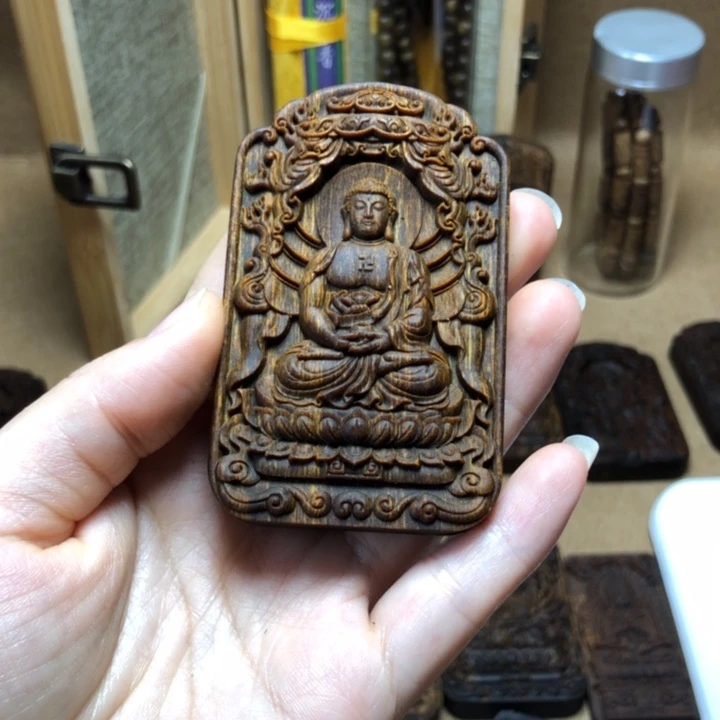 丝***竹木质类芽庄白棋楠牌大日如来