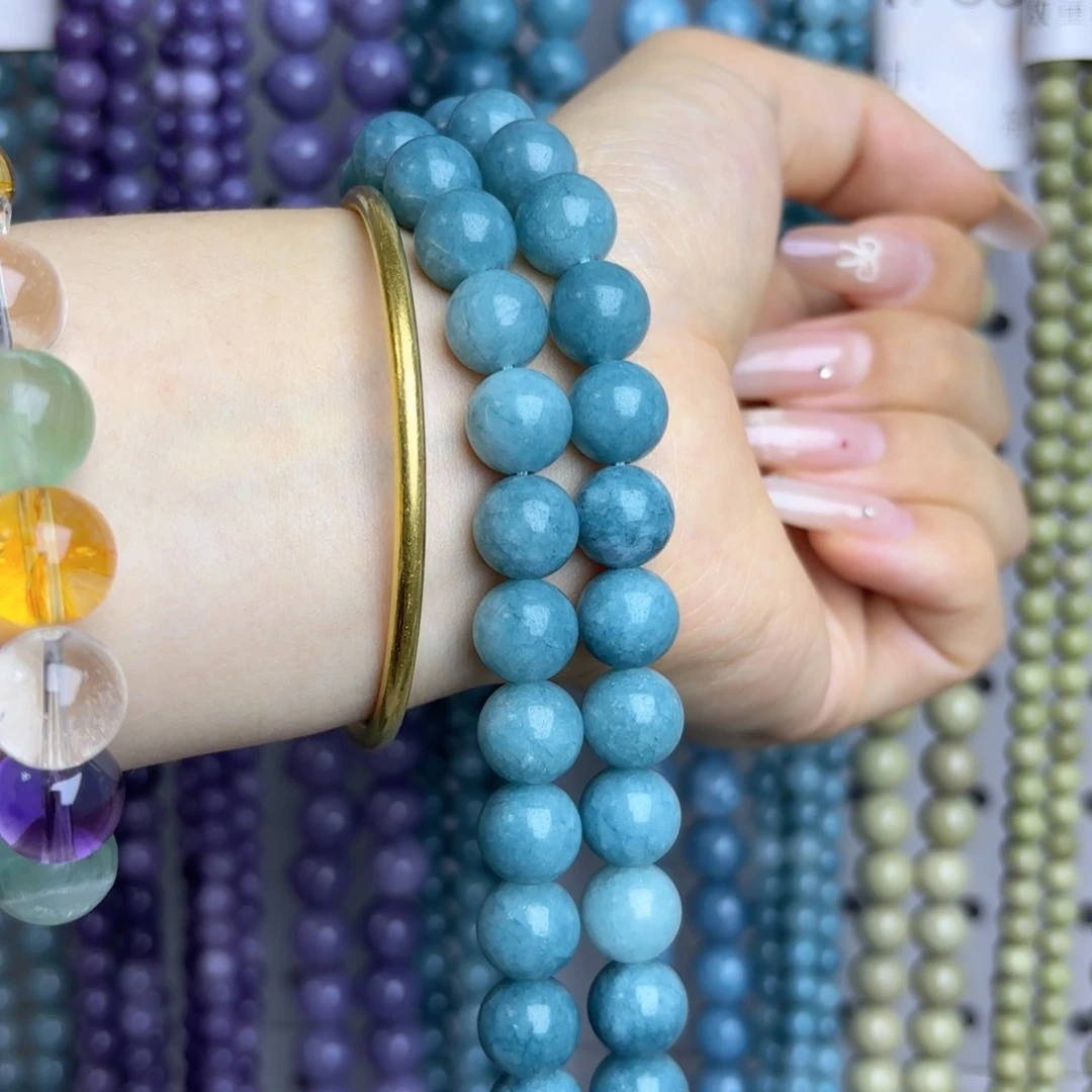 未镶嵌海蓝宝蓝玉髓10m玛瑙/玉髓