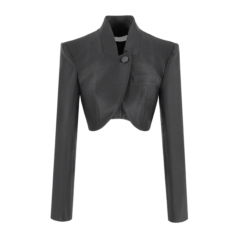 MAGGIE MA马婧设计师款复古时髦百搭气质修身短款上衣外套543C