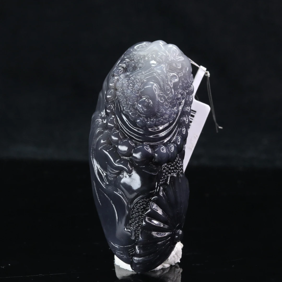 33和田玉色标烟紫达摩/900058上海嘉禾拍卖