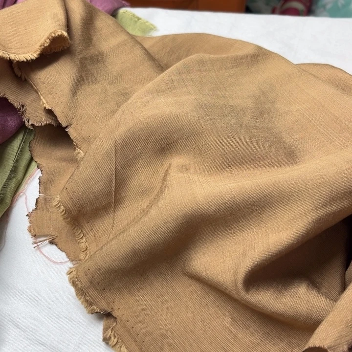 天丝（莱赛尔纤维）卡其色麻棉2米。