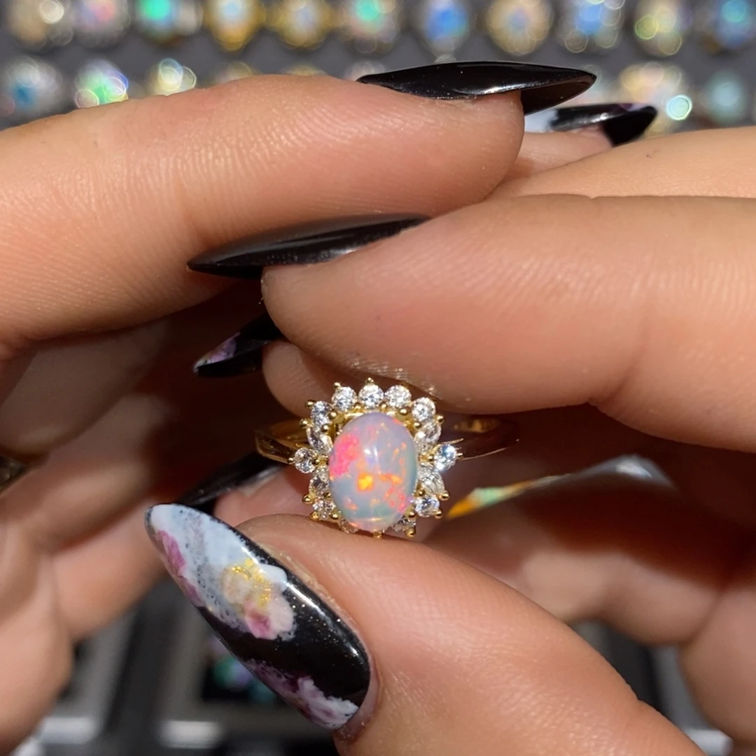 欧泊银S925镶嵌戒指