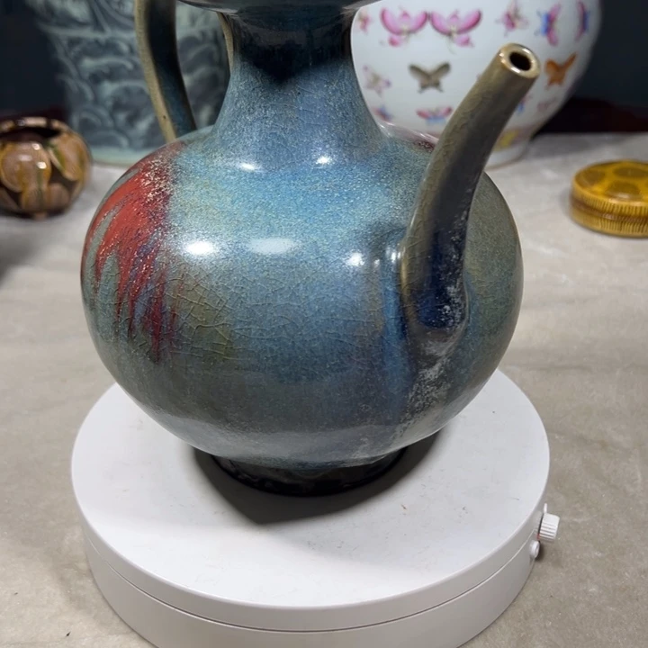 摆件陶史钧窑执壶纯手工制作