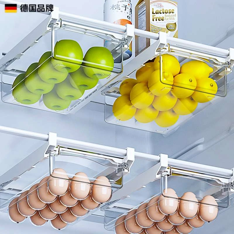 德国悬挂抽屉式冰箱鸡蛋收纳盒整理神器水果保鲜厨房食品级专用储