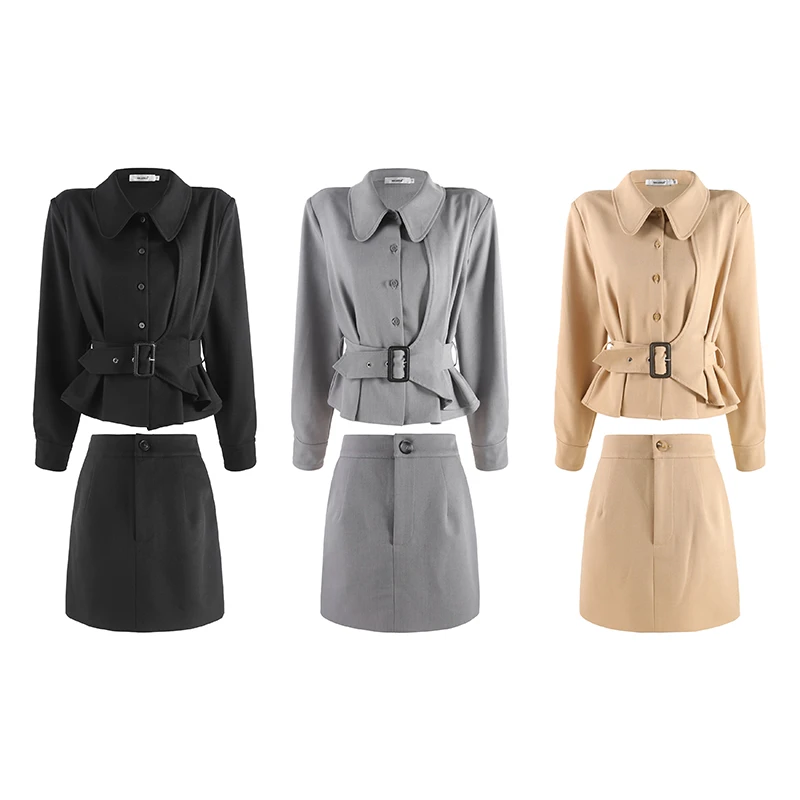 「巴黎晨雾」2025春季新款法式干练修身短裙套装HBZC622207 nnassa