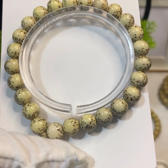 吊坠星月菩提海南星月菩提手串9瓷白糯冰圆珠