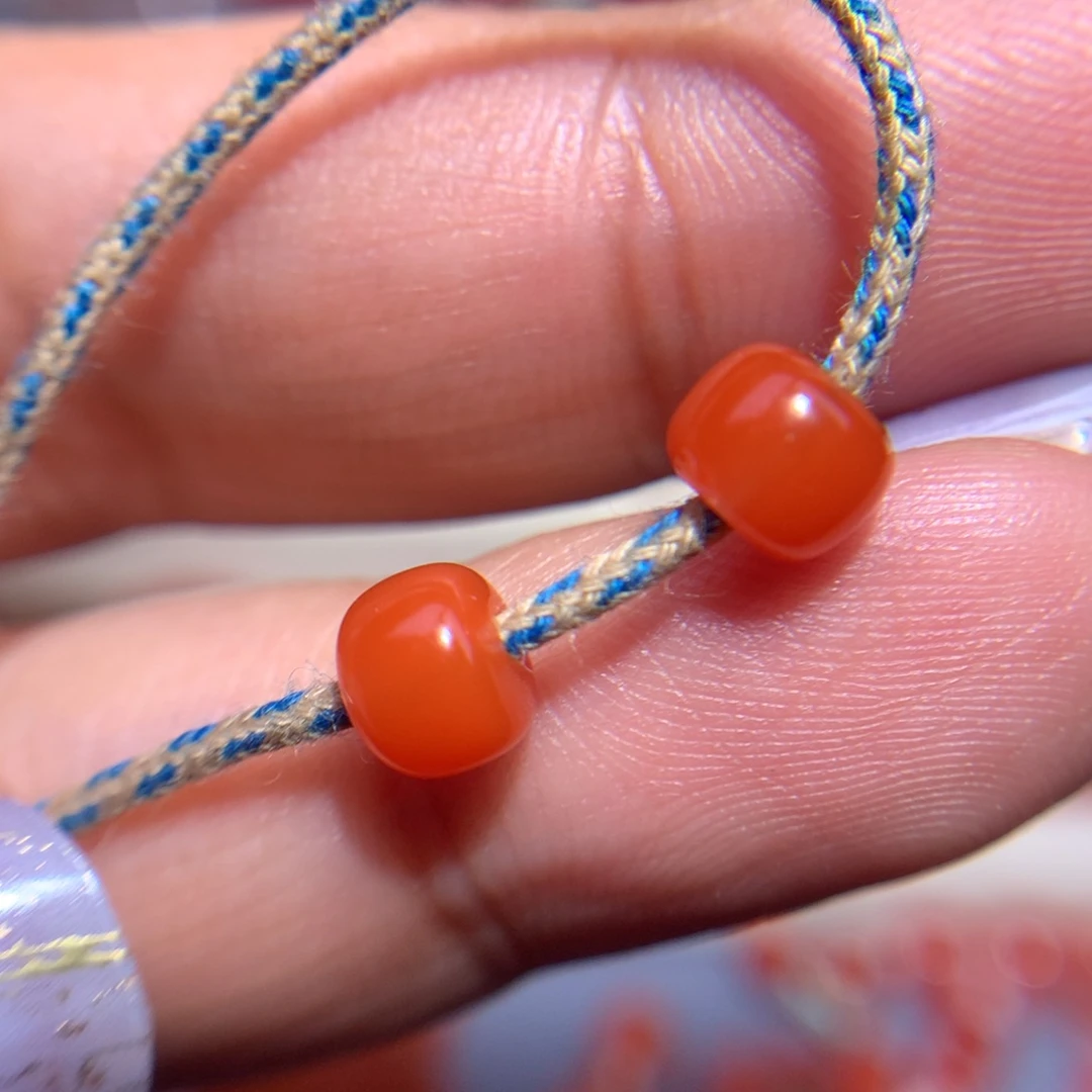 南红玛瑙隔珠6×4.8未镶嵌D***d满肉保山