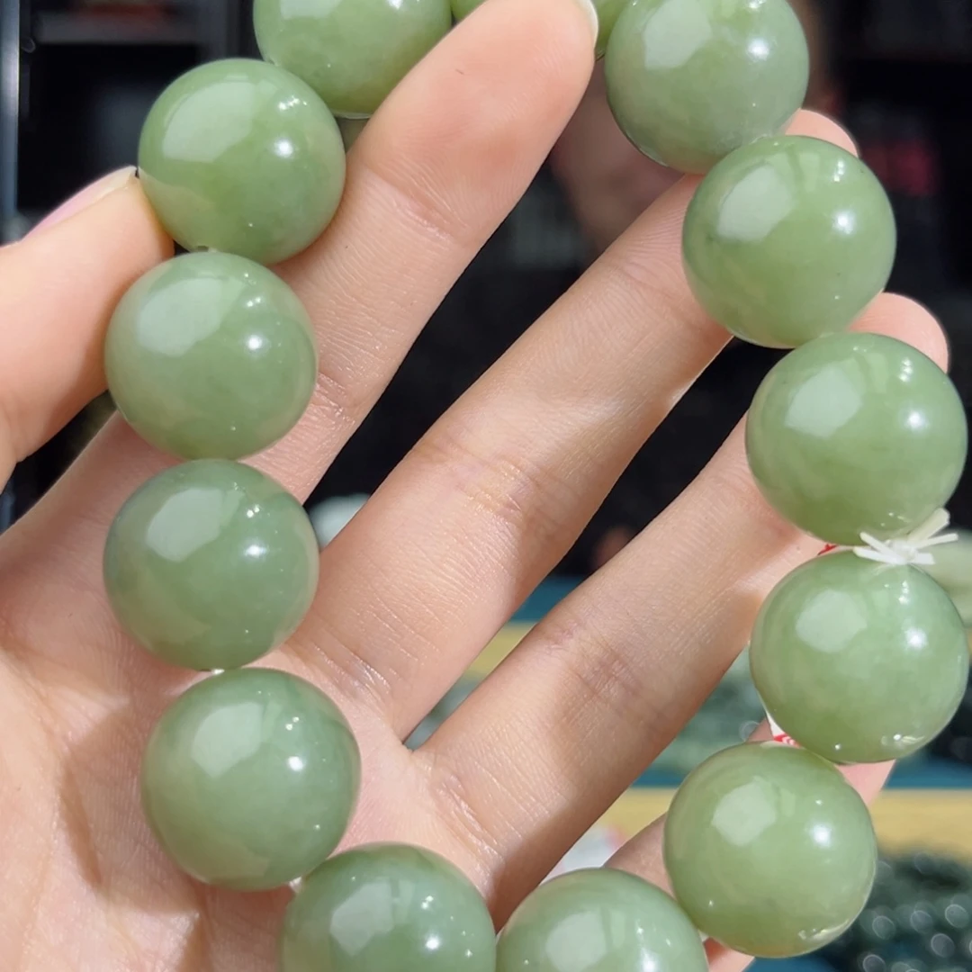 和田玉手链未镶嵌手串纯天然新疆若羌黄口料18mm