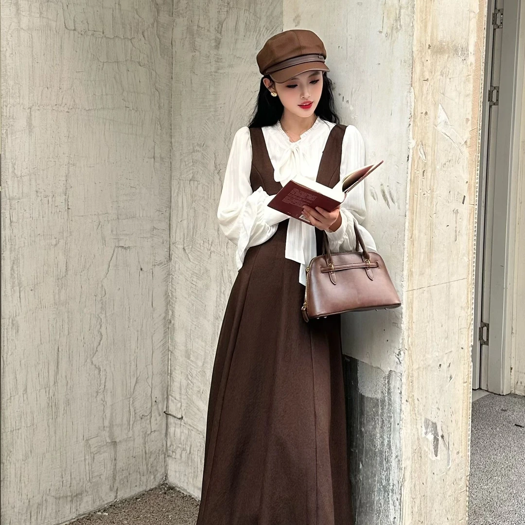 拉夏贝尔/25秋季新款时尚气质百搭复古优雅内搭+吊带裙 00130 LSC