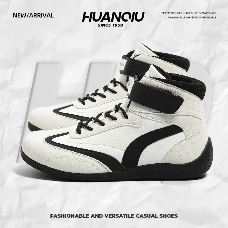 环球高帮德训鞋子男款秋冬赛车鞋保暖防滑耐磨增高男鞋休闲运动鞋