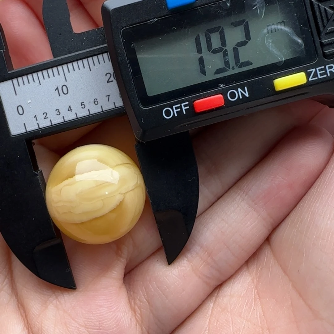 蜜蜡未镶嵌裸石飘花圆珠