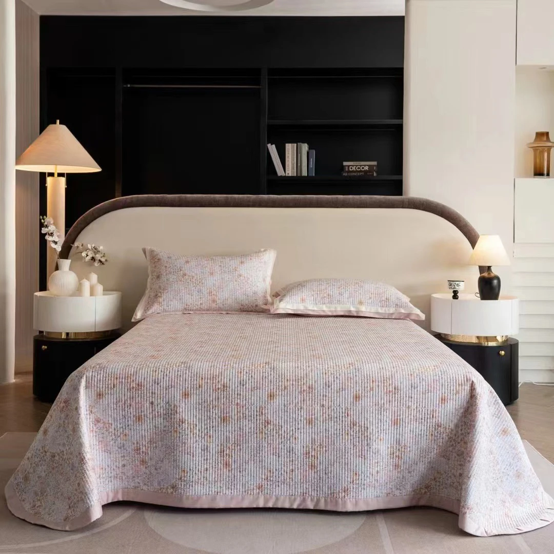 轻奢100支雪肤棉天丝床盖三件套