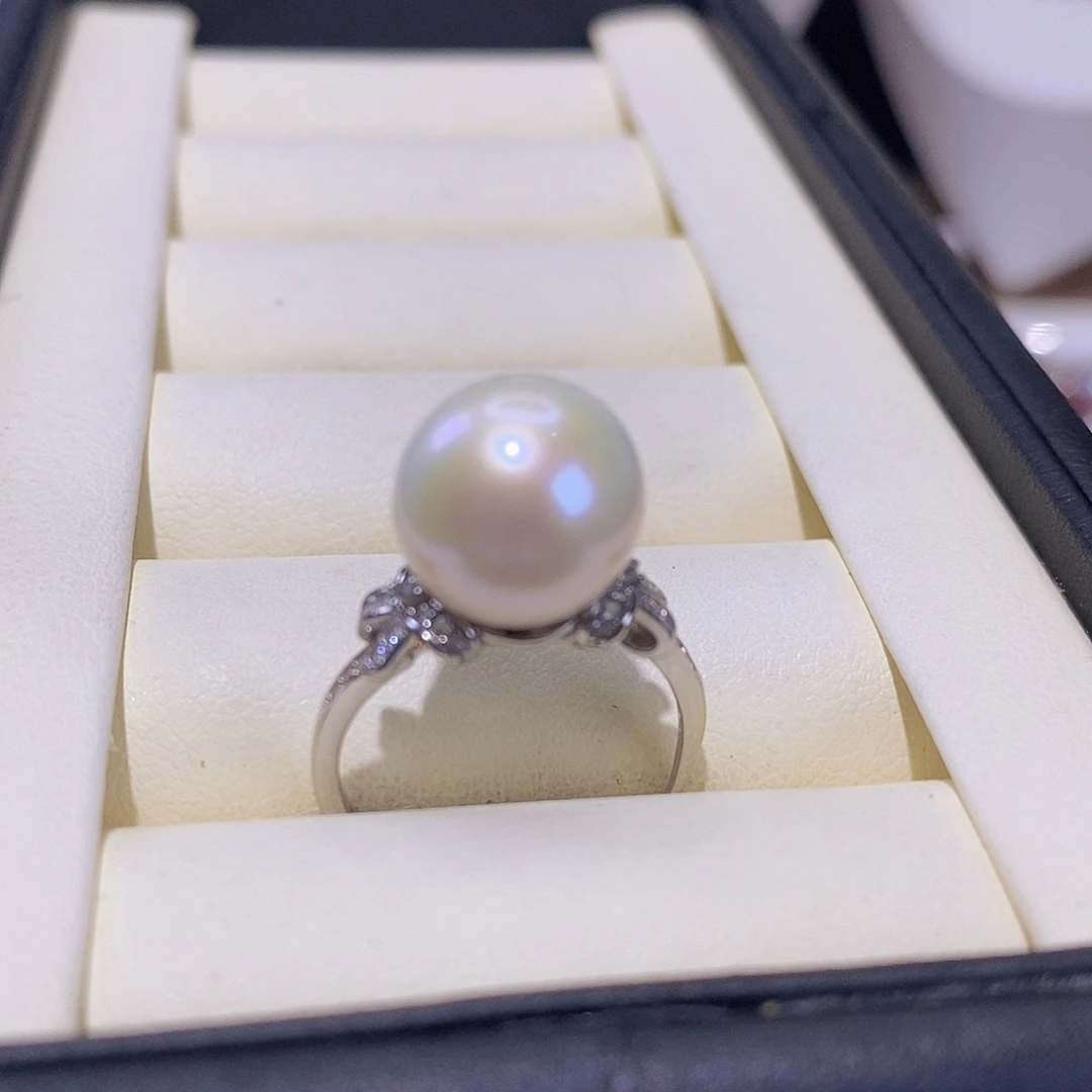 淡水珍珠戒指银S925镶嵌