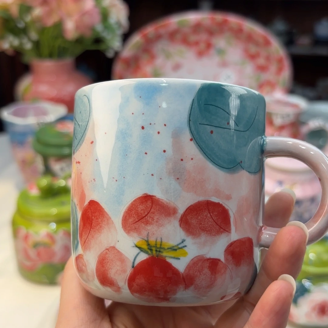 瓷片景德镇手绘高温釉下彩陶瓷茶具