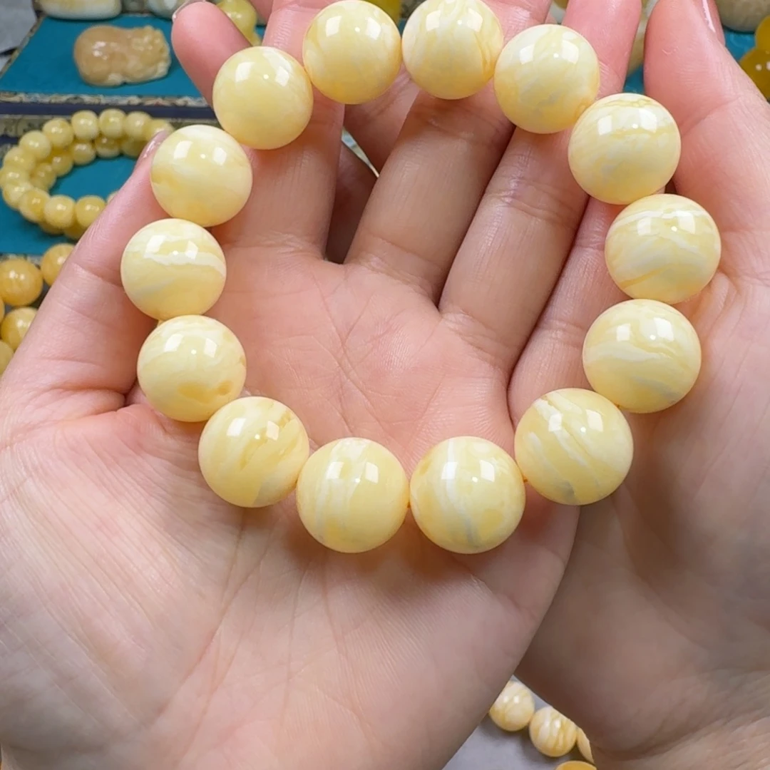 琥珀未镶嵌手链同料