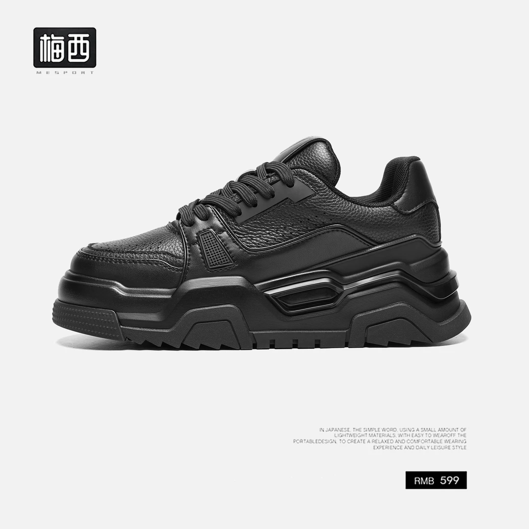 【卓老板自制】复古黑色暗黑手工潮鞋休闲做旧软牛皮男鞋LW8818