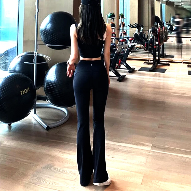 高腰女同款运动裤健身显瘦提臀瑜伽裤GrooveLulu外穿微喇叭裤2025