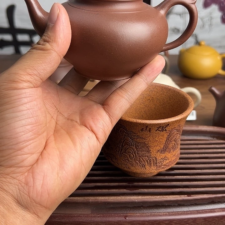 茶壶紫砂原矿老紫泥笑婴壶