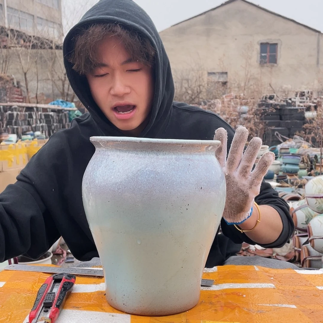 红陶用****4宜兴紫砂花盆微瑕