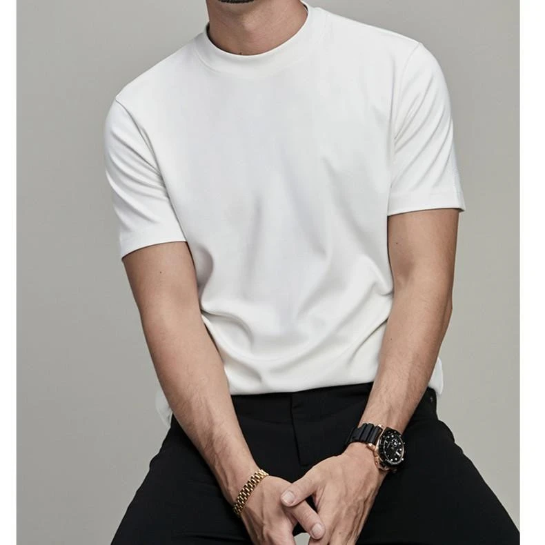 两件装！索罗那冷感面料！亲肤透气！男士纯色休闲透气圆领短袖T恤