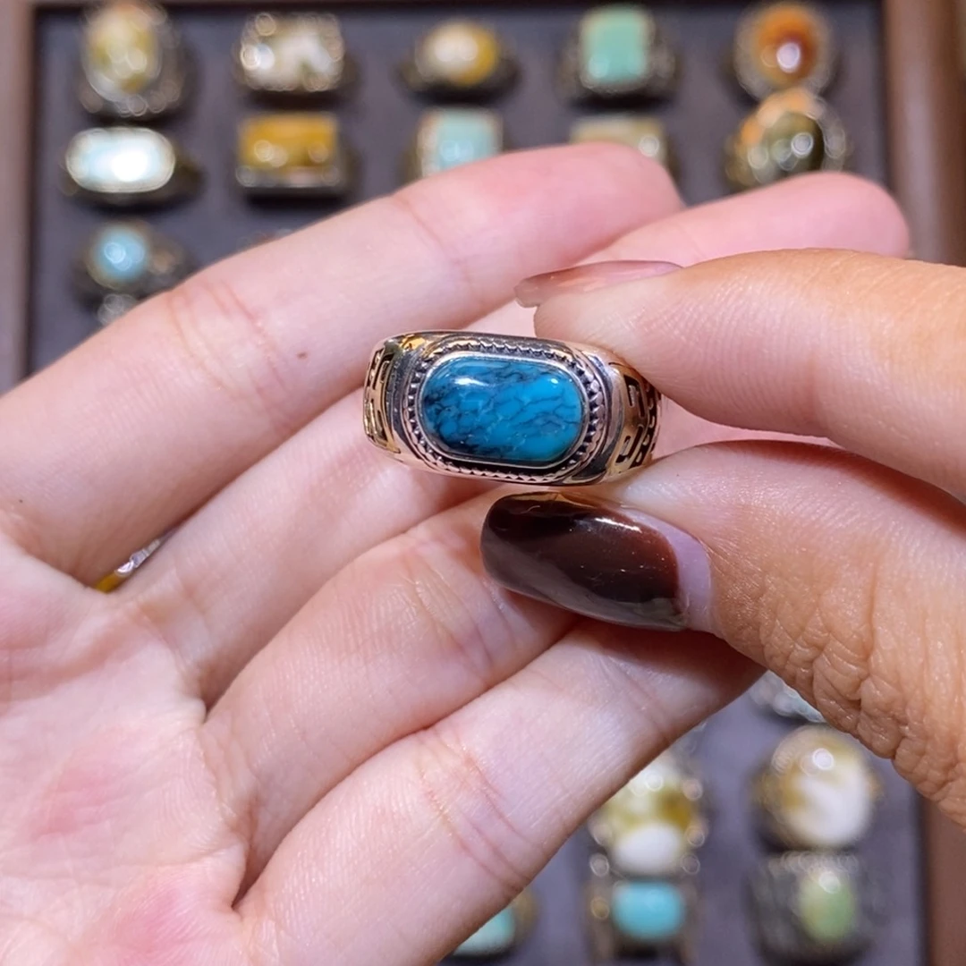 绿松石戒指银S925镶嵌诺***乖