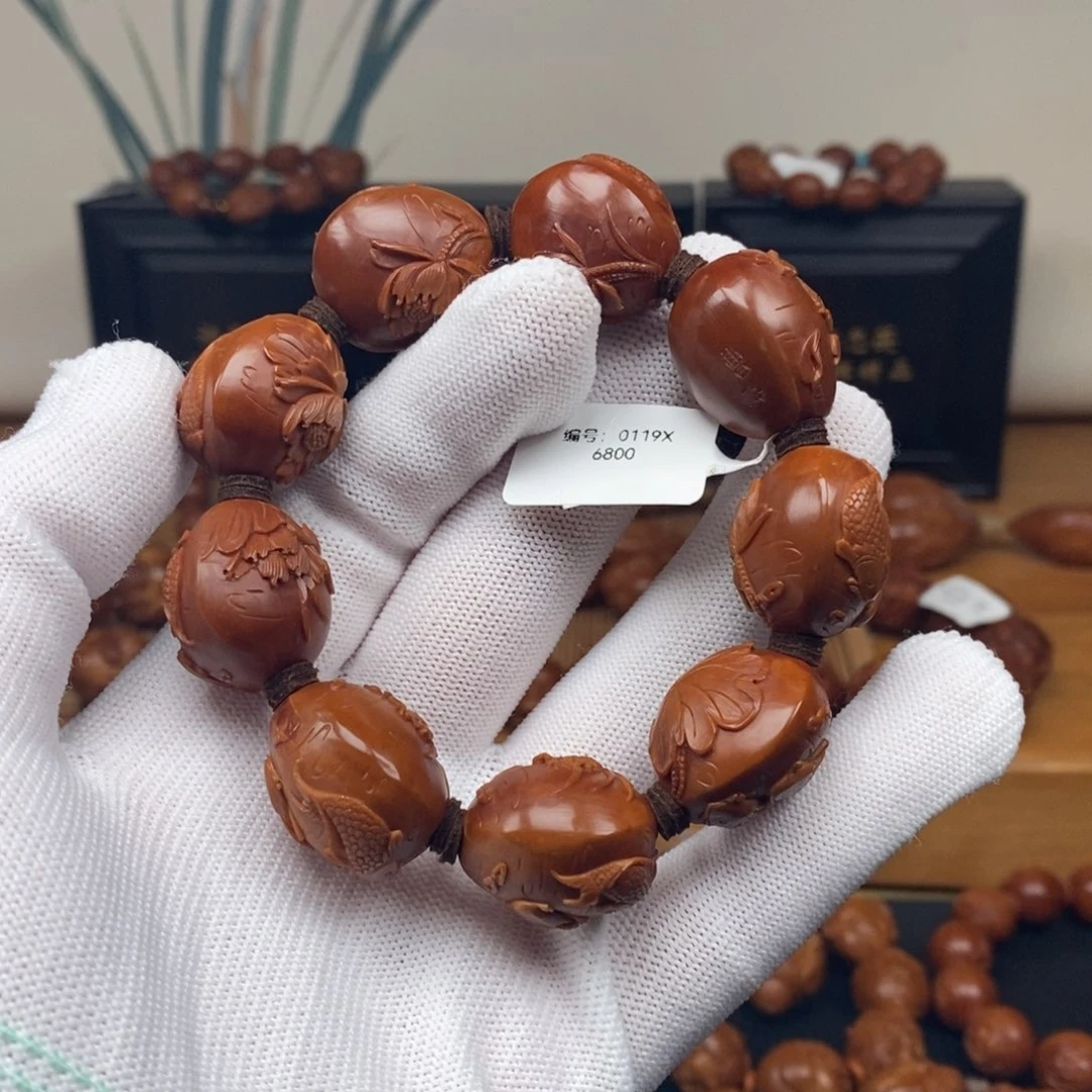 手串橄榄核曹华老师莲花双鱼